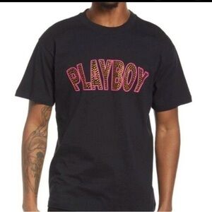 Playboy Rhinestone Logo Black Crewneck T-Shirt Mens Size Medium
